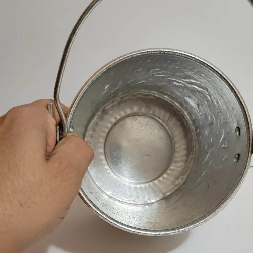 Vintage Ice Bucket Aluminum Thai Pattern Kitchenware Container